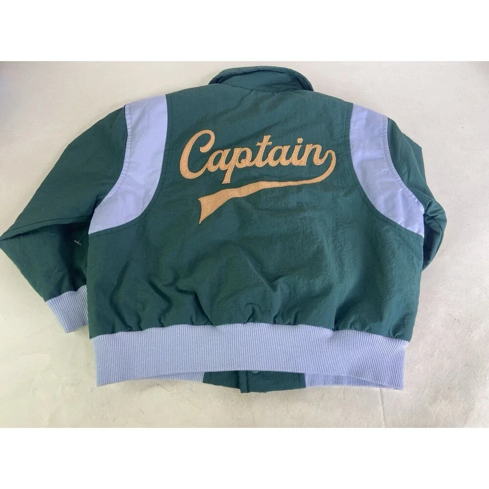 Gingersnaps Urban Maverick All Star Captain Varsity Jacket Green Boys Size 4